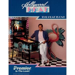 Hollywood Heat Pinball FLYER Original NOS 1986 Miami Vice Theme Retro